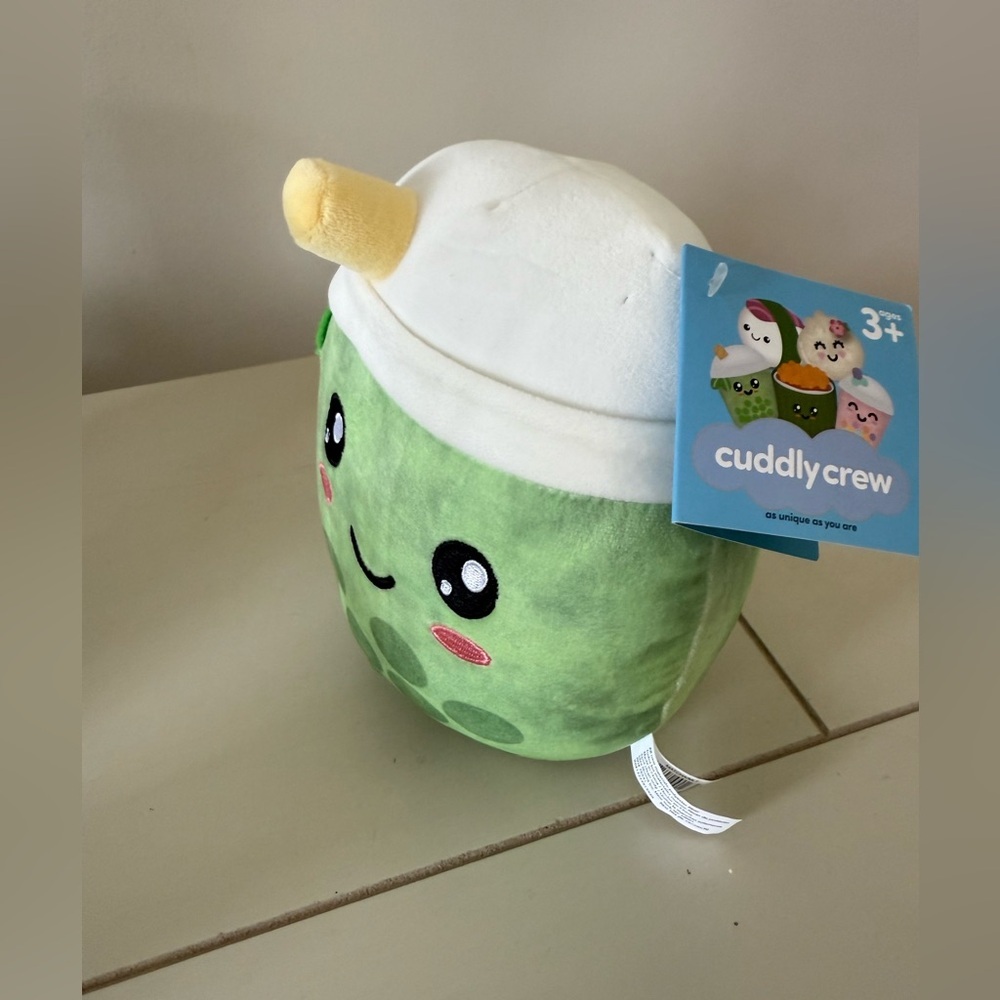 Green and White Stuffed Animal Plush matcha